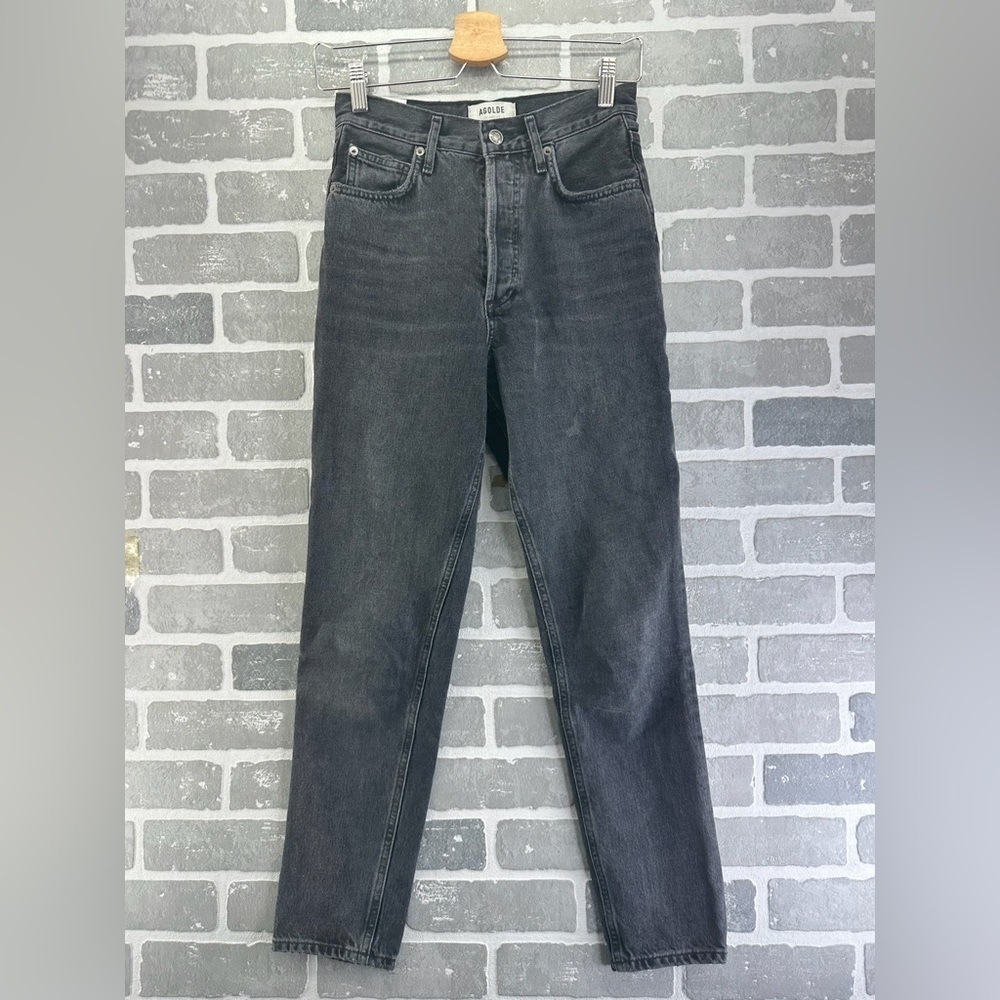 Agolde Black High Waist Straight Jeans Size 23